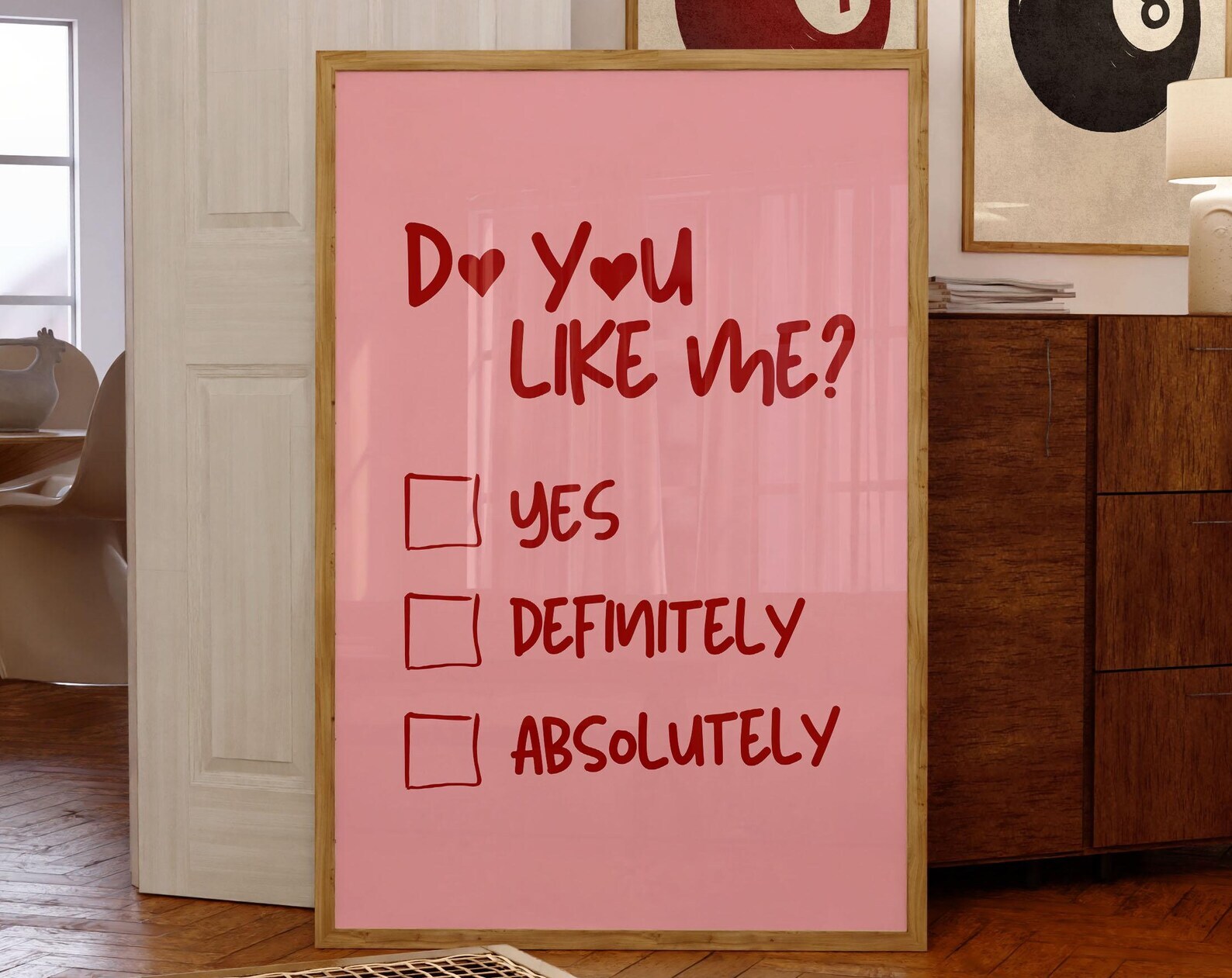 Minimalist Do You Like Me Quiz Wall Art Print Retro Trendy Wall Decor For Dorm