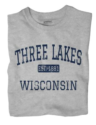 #ad Three Lakes Wisconsin WI T Shirt EST $18.99