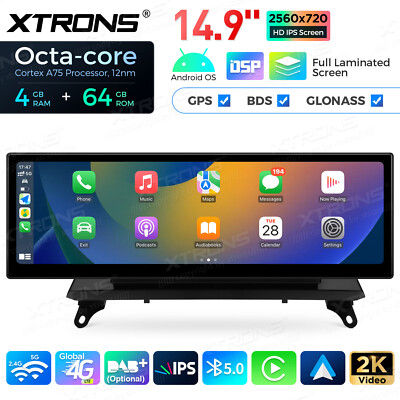 Android 14 Stereo for BMW X5 E70 X6 E71 14.9 inch Screen Wireless CarPlay 4G 64G