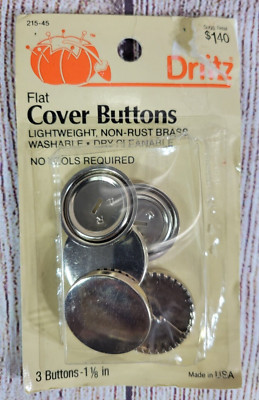 Dritz 215-45 Flat Cover Buttons-Size  1-1/8'' 3/Pkg