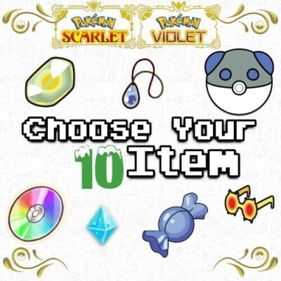 Pokemon Scarlet Violet -  Choose Your Any 10 Item In The Game Ability Patch etc