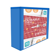 3 RING BINDERS 4-Pack Durable View with 3-Inch Rings Blue 