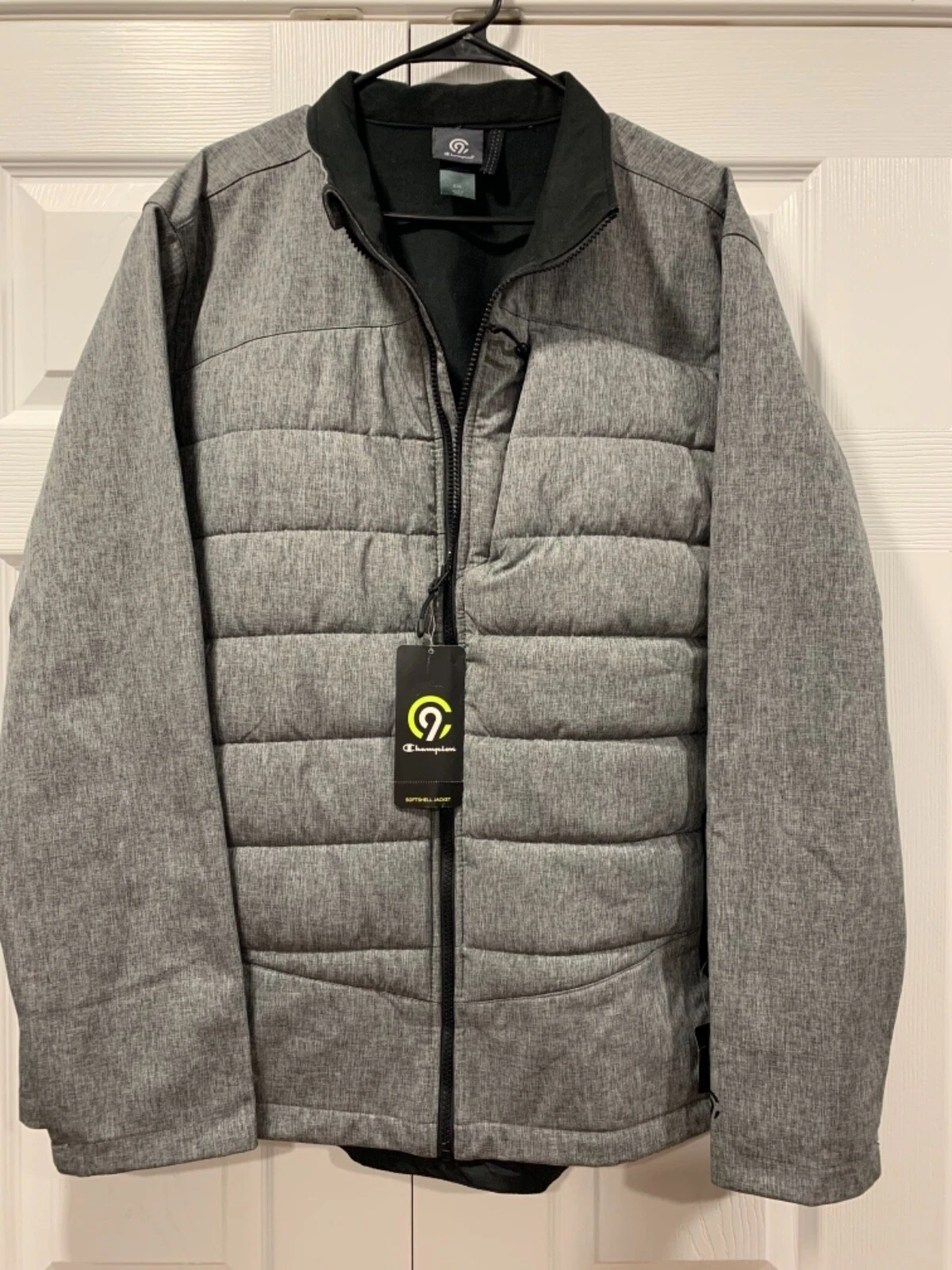 Champion Softshell Jacket C9 Gray Mens XXL Zip Front Wind/Rain Resistant NWT