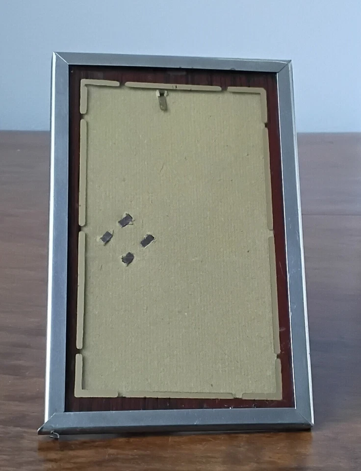 Cadre photo vintage années 70 en tres bon état- métal et verre - Photo 1/4