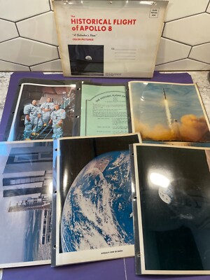 Historic Flight of Apollo Viii 8 Mission Set of 11 Photos Patch and Envelope