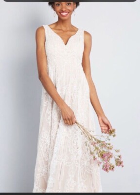 ModCloth Faith Flawlessness Maxi Dress Ivory Liza Luxe Crochet Lace BOHO  RARE | eBay