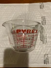 Vintage PYREX Glass Measuring Cup Red Lettering 1 Cup 1 W/ Spout