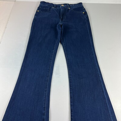 Express Jeans Women's 4 Regular Slim Flare High Rise Dark Blue Stretch Denim  | eBay