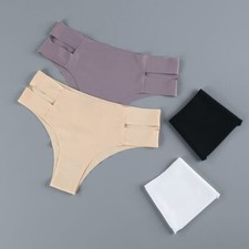 Low Waist Seamless Panties-Cotton Polyester Brief Women Invisible Underwear 2PCS