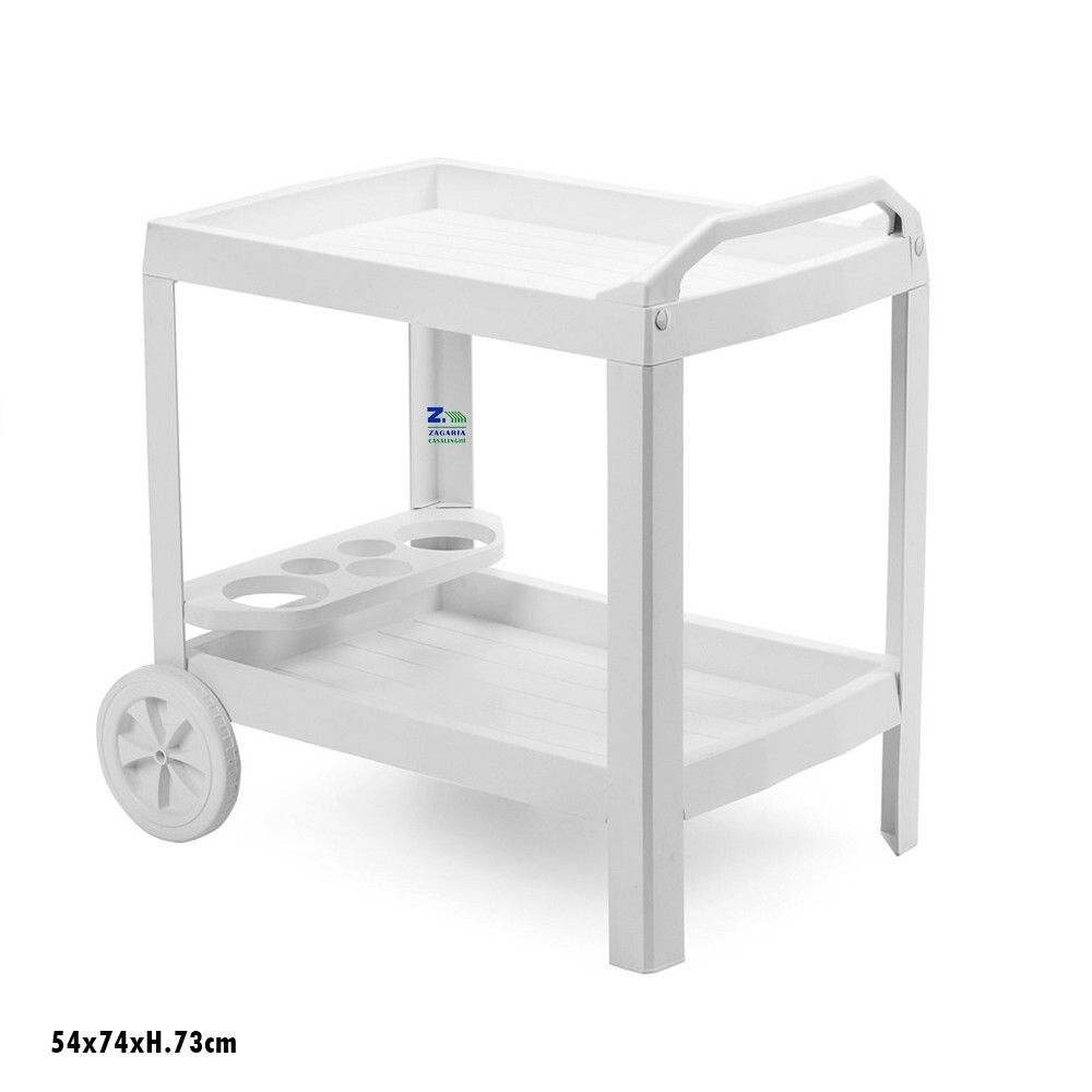 CARRELLO PORTAVIVANDE IN POLIPROLENE ASTRO BIANCO ARREDO GIARDINO PISCINA
