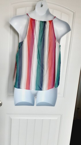 Gilligan Omalley XL Multicolor Spaghetti Strap Woven Blouse - Picture 3 of 5