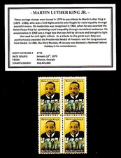 1979 - MARTIN LUTHER KING JR. - Mint -MNH- Block of Four Postage Stamps