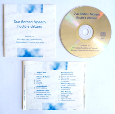 CD Duo Barberi Masera Flöte und Gitarre Musik von Villa-Lobos Piazzolla (L26)