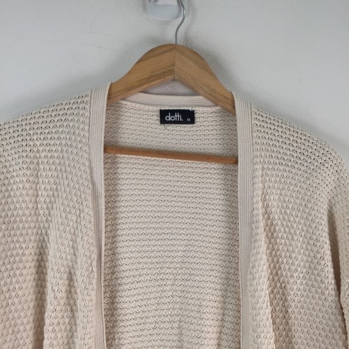 Dotti womens knit cardigan size XS beige long sleeve cotton 104257 - Picture 2 of 9