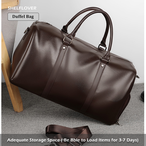 Brown Travel Duffel Bag Water Resistant Carry On Weekender Backpack Classic - Picture 4 of 4