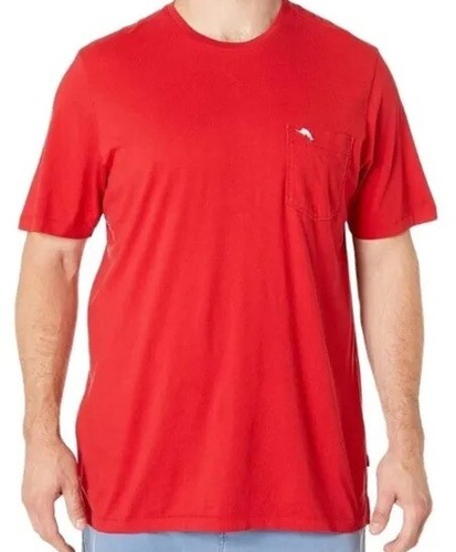 Tommy Bahama Herren T-Shirt Bali Sky Crewneck Pocket Regal Rot Größe M