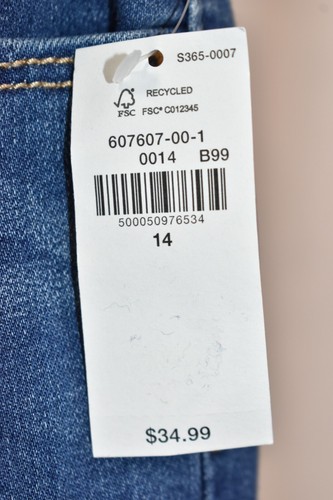 Old Navy Jeans Rockstar Jeggings Size 14 Girl's New Distressed Adjustable Waist - Picture 3 of 7