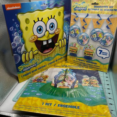SpongeBob Squarepants Party Decorations Door Curtain, Table Decor