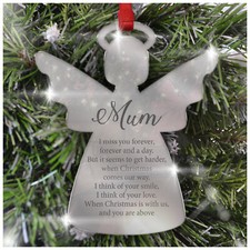 PERSONALISED Remembrance Christmas Tree Decoration Mirror Acrylic Robin Memorial