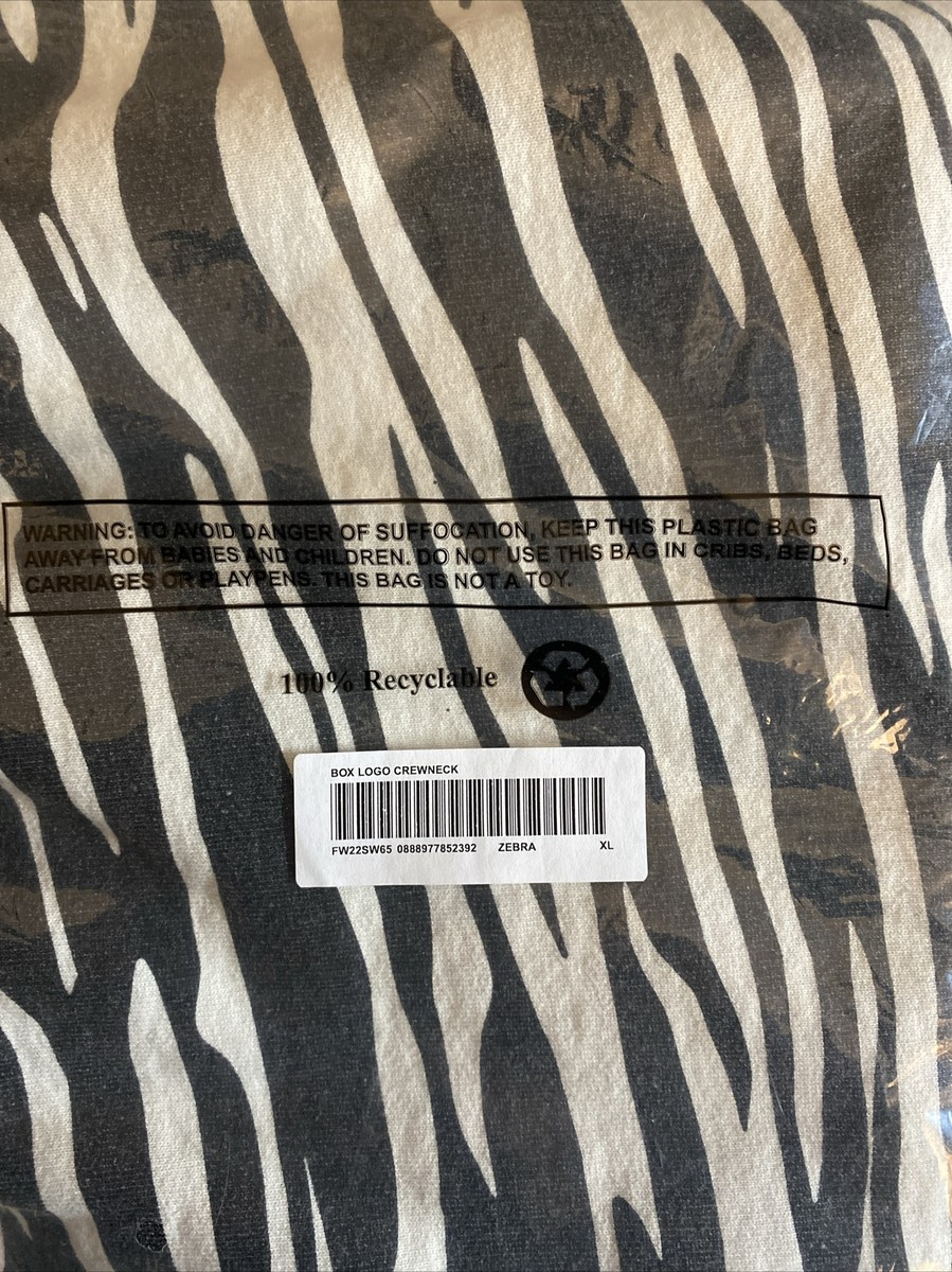 Supreme Box Logo Crewneck Zebra MENS XL FW22 IN HAND *Free