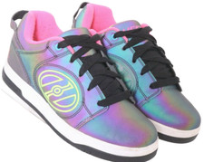 Heelys Voyager Rainbow Iridescent Rolling Wheeled Skate Sneaker Shoes Youth US 6