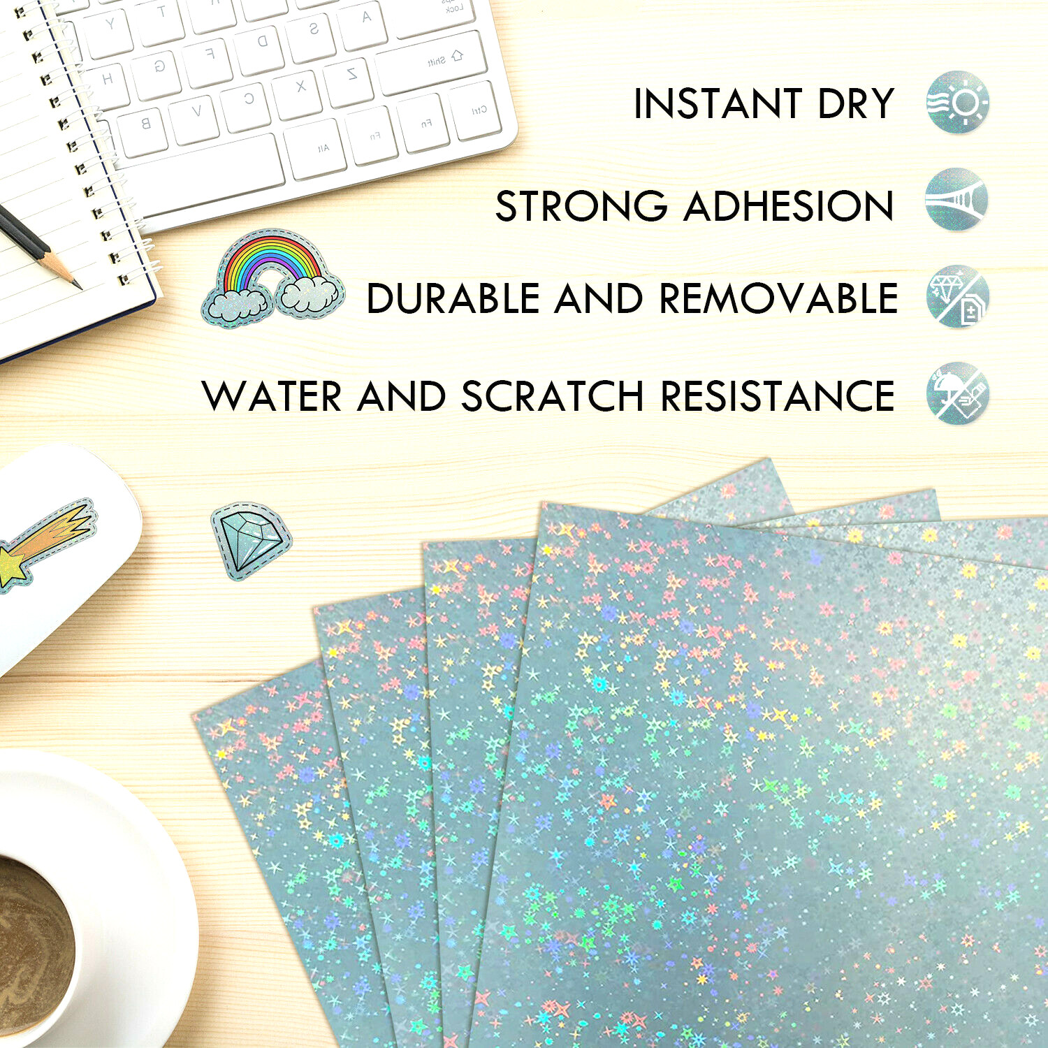 Koala Holographic Sticker Paper Inkjet Printer Cricut Waterproof Printable  Vinyl – ASA College: Florida