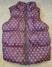Old Navy Girls Frost Free Puffer Vest Grey Pink size Small 6-7