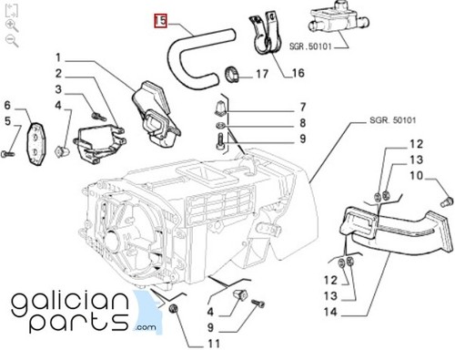 7657380 Manguito calefacción Fiat Uno Turbo (1989-1995) NUEVO ORIGINAL - Foto 5 di 5