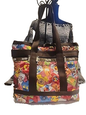 LeSportsac Earth Day Hobo Handbag Colorful Nylon Shoulder Purse 12'' Strap EuC 