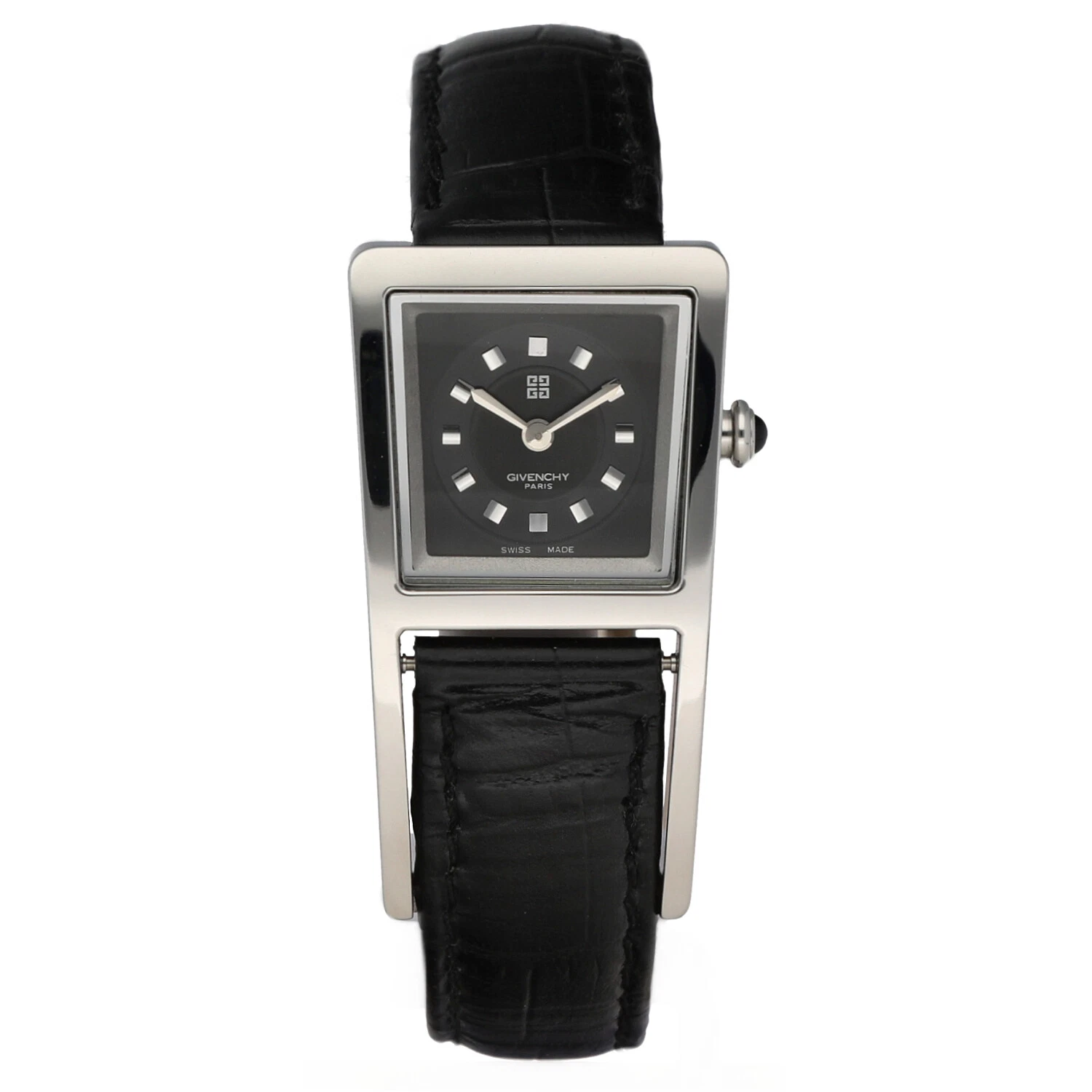 Orologio da donna Givenchy SPOT S.400051 Acciaio 21 mm Rettangolo Pelle Nera Quarzo