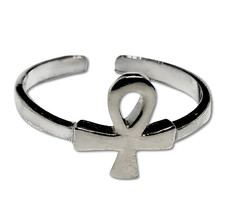 Ankh Toe Ring Egyptian Long Life Spiritual 925 Sterling Silver Ethnic Jewellery