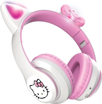 サンリオ② Hello Kitty Wireless Light Up Headphones Bluetooth White