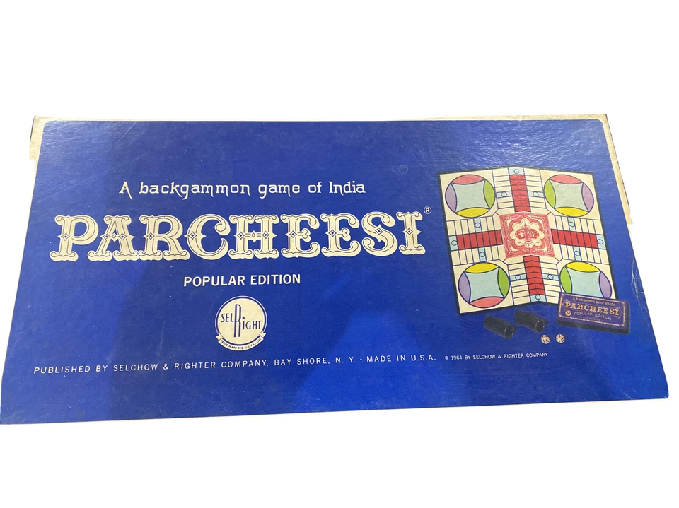 SelRight 1964 Parcheesi Board Game Popular Edition Backgammon USA - Image 2 of 4