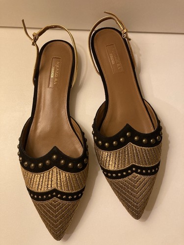 $795 NWoT Aquazzura Milanese Ballet Pointed Flats SzEU 30 Italy Women Sling Back - Picture 4 of 19