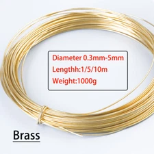 Brass Solid Wire Jewellery Making DIY Metal Wires 0.3mm - 5mm Diameter