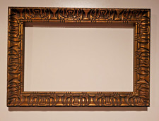 CADRE ANCIEN BOIS STUC DORÉ ART NOUVEAU 38 cm x 27 cm FEUILLURE 32,1 cm x 20,5 c