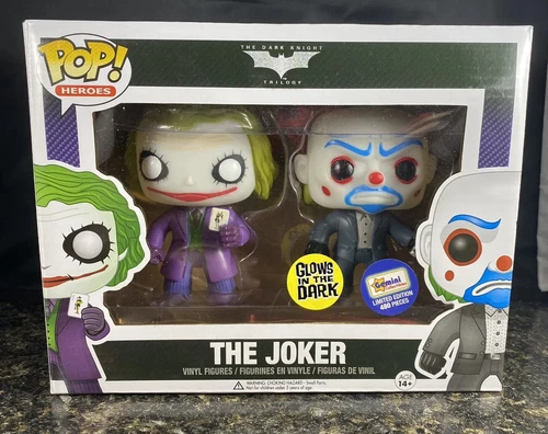 FUNKO POP JOKER 2 PACK DARK KNIGHT GEMINI EXCLUSIVE GLOW IN THE DARK DC VAULTED