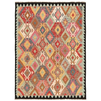 Kelim Afghan 203x148 cm Handgewebter Orientteppich kilim Wolle Carpet Rug