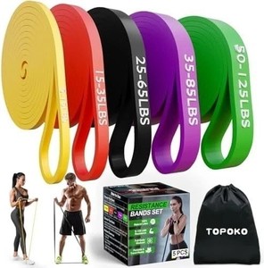 Ensemble de bandes de résistance à forte résistance 5 Boucle pour l'exercice de gymnastique Tirez vers le haut fitness entraînement