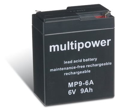 Powery Bleiakku (multipower) MP9-6A 6V 9Ah/54Wh Lead-Acid Schwarz