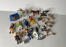Vintage Playmobil Knight Pirate Figures Zebra Horse Accessories Lot