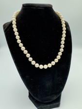 Vintage Cream Faux Pearl Strand Choker Necklace Classic Bridal Wedding