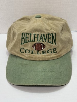 Vintage Mohr s Belhaven College Football Strapback Hat Khaki Green Y2K