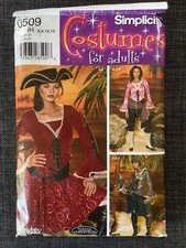 Simplicity 0509 Adult Pirate Wench Woman's Costume Sewing Pattern Size 6-12 S/M