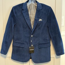 Gioberti Boys Formal Velvet Blazer Jacket Navy Blue SZ 12 Pockets Wedding Formal