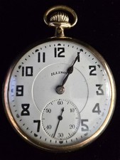 Illinois Grade 806 21j 16s Model 9 Railroad Pocket Watch 14k G.F. 1923 RUNNING