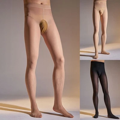 Collant homme élégant sous vêtement ultra transparent brillant bas collant - Photo 1/4