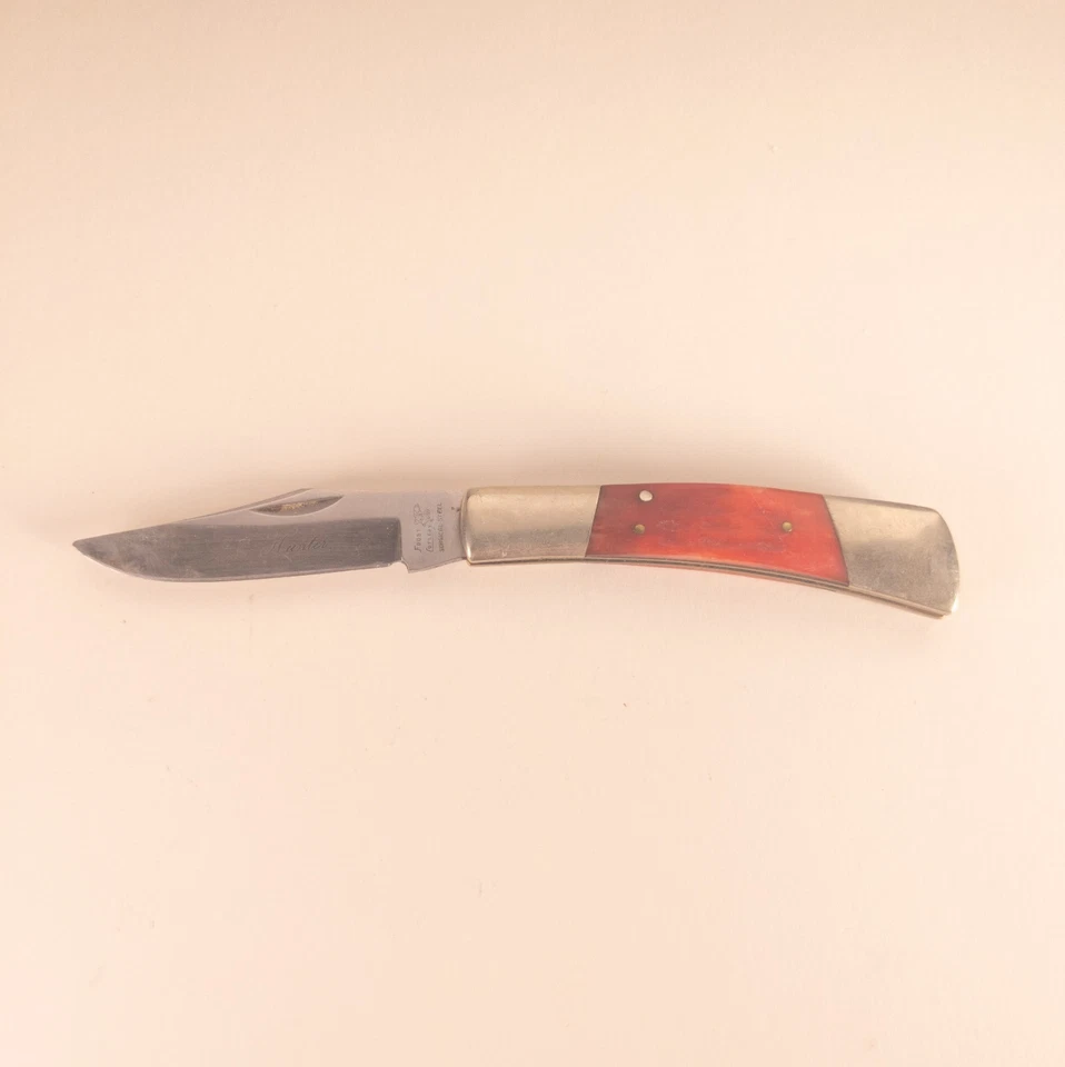Vintage Frost Cutlery Sioux Hunter Lockback Knife Japan Jigged Bone Red 70s-80s - Image 2 of 4