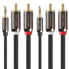 3.5mm to RCA Cable 6FT - 2 Pack , RCA Audio Cable 24K Gold Plated Male to Ma...