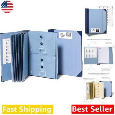 Expandable Document Organizer Blue 10 Pockets  Home Records Storage